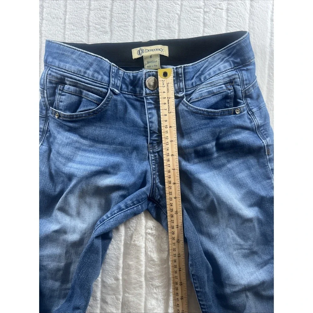 Democracy Jeans Womens 6 Blue Ab Technology Medium Wash Mid Rise Skinny‎ Stretch